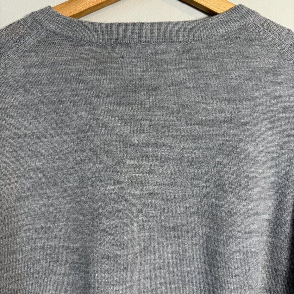 NWOT Turnbury Merino Wool Cable Knit V-Neck Sweater Pullover Men's Large Gray - Picture 10 of 12